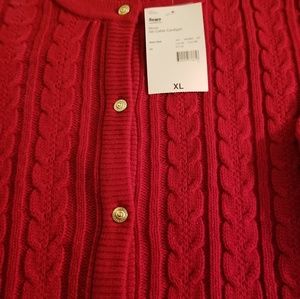 Classic Elements Red Cardigan Sweater